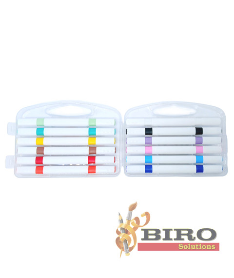 Marker Acrilic cu vârf dublu, 12 culori, cutie plastic, ML49-7